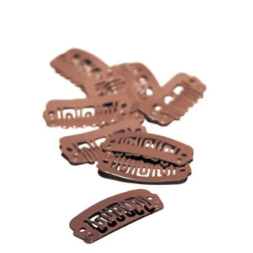 Balmain Double Hair Clips Small Brown 10 pcs