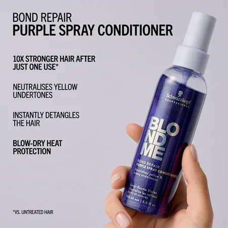 Schwarzkopf BlondMe Bond Repair Purple Spray Conditioner 150 ml - Afbeelding 2